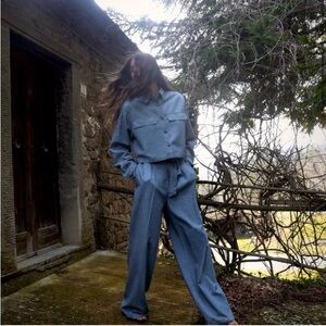 Zara Paper bag style pant set sold separate